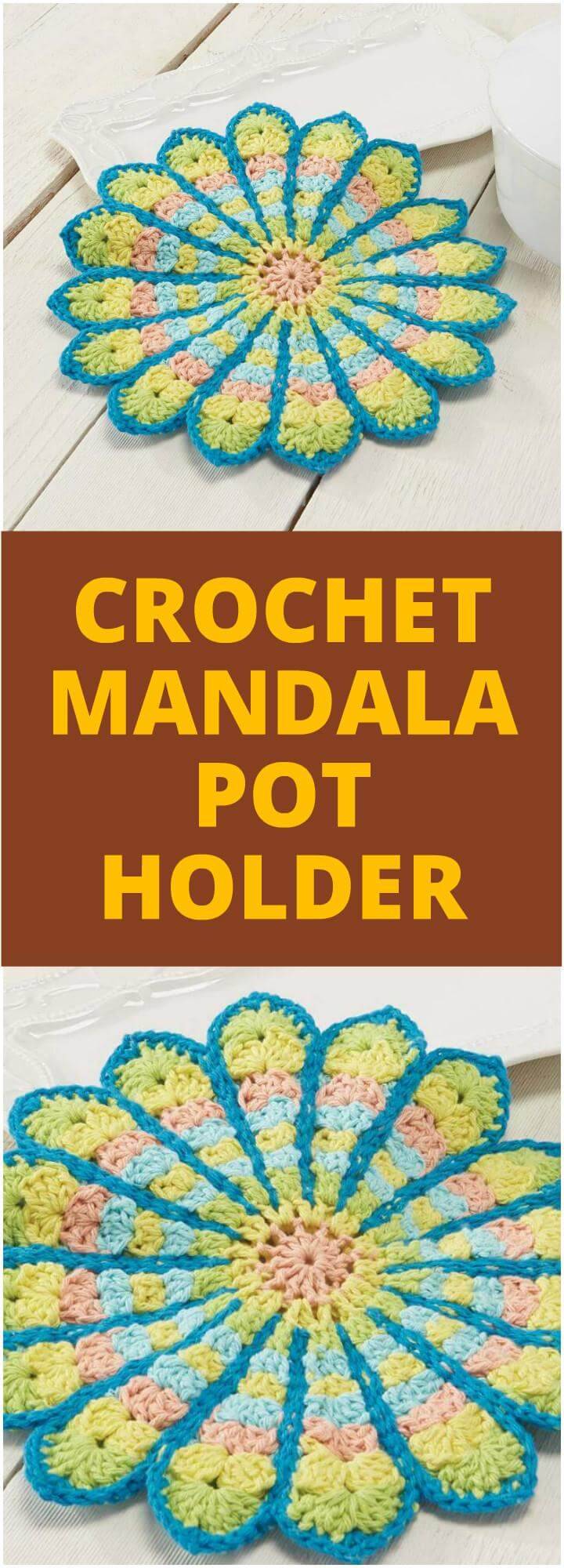 easy crochet mandala pot holder